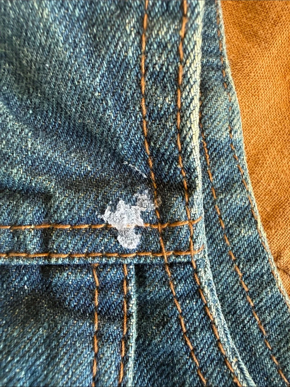 Denim Vest with Orange Lining